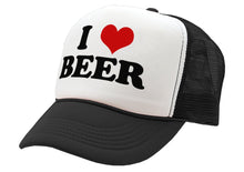 Load image into Gallery viewer, I HEART BEER - funny joke party gag - Vintage Retro Style Trucker Cap Hat - Five Panel Retro Style TRUCKER Cap
