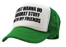 Load image into Gallery viewer, I WANT TO DO HOODRAT STUFF with FRIENDS - Vintage Retro Style Trucker Cap Hat - Five Panel Retro Style TRUCKER Cap
