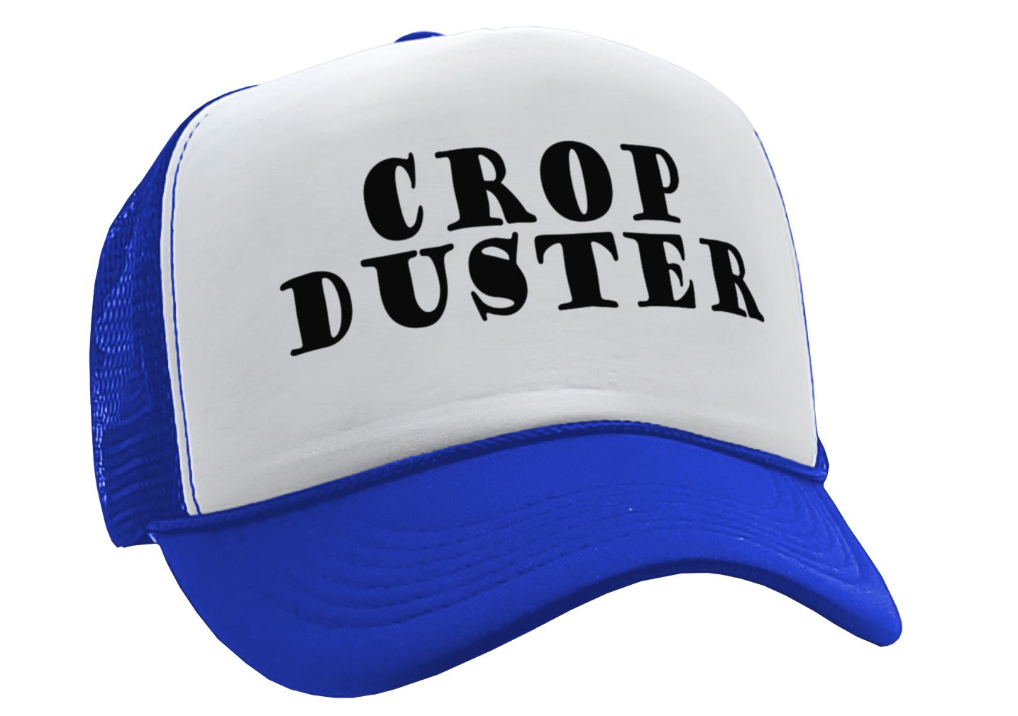 CROP DUSTER - funny fart prank joke - Vintage Retro Style Trucker Cap Hat - Five Panel Retro Style TRUCKER Cap