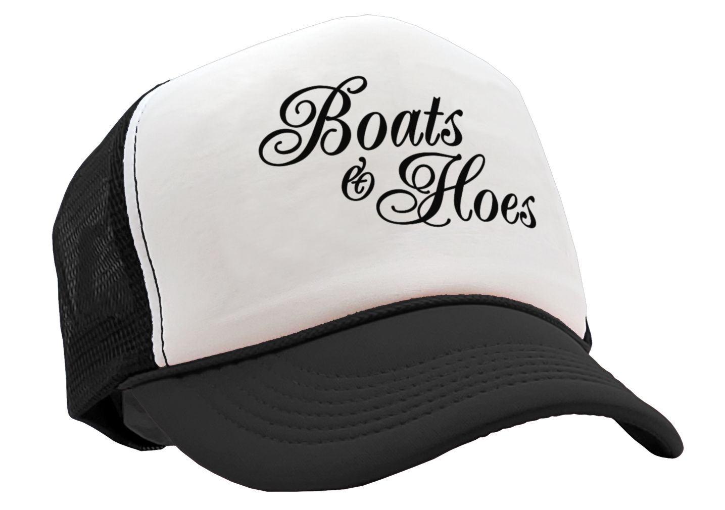 BOATS N HOES - prestige worldwide ferrell funny - Vintage Retro Style Trucker Cap Hat