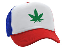 Load image into Gallery viewer, MARIJUANA LEAF - Five Panel Retro Style TRUCKER Cap
