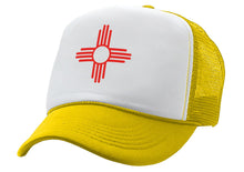 Load image into Gallery viewer, NEW MEXICO FLAG - zia symbol state flag - Adult Trucker Cap Hat - Five Panel Retro Style TRUCKER Cap
