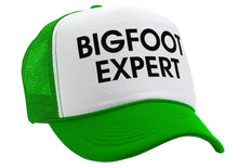 Load image into Gallery viewer, BIGFOOT EXPERT - sasquatch squatchin hunter - Adjustable Snap Back Trucker Cap Hat
