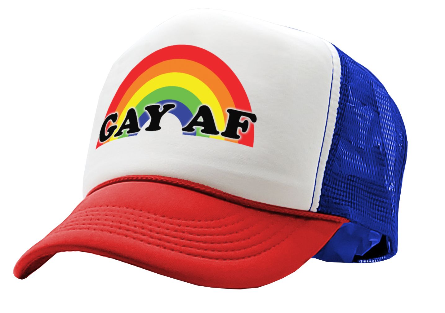 GAY AF - Five Panel Retro Style TRUCKER Cap