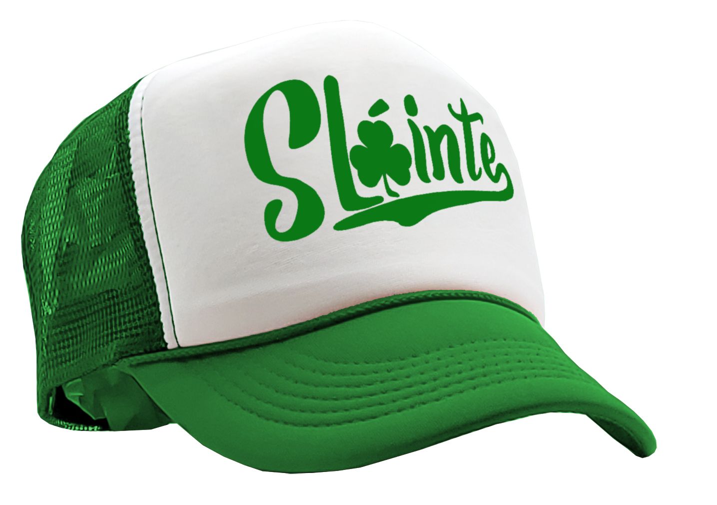 SLAINTE - ireland irish st paddys patricks day - Vintage Retro Style Trucker Cap Hat - Five Panel Retro Style TRUCKER Cap