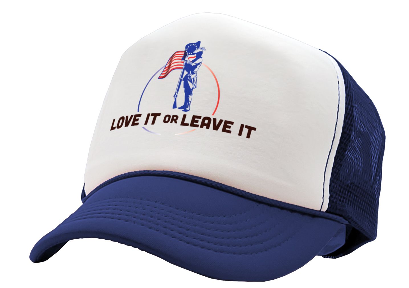 LOVE IT or LEAVE - America usa patriot murica - Vintage Retro Style Trucker Cap Hat