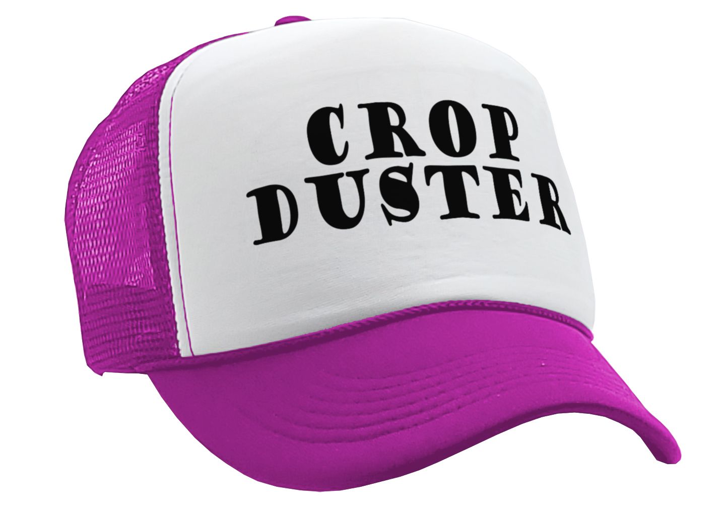 CROP DUSTER - funny fart prank joke - Vintage Retro Style Trucker Cap Hat - Five Panel Retro Style TRUCKER Cap