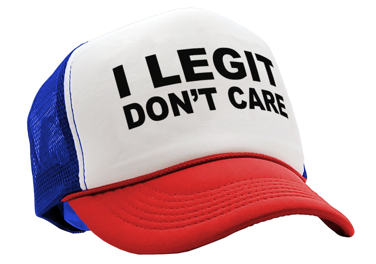 I Legit Don't Care - Vintage Retro Style Trucker Cap Hat - Five Panel Retro Style TRUCKER Cap