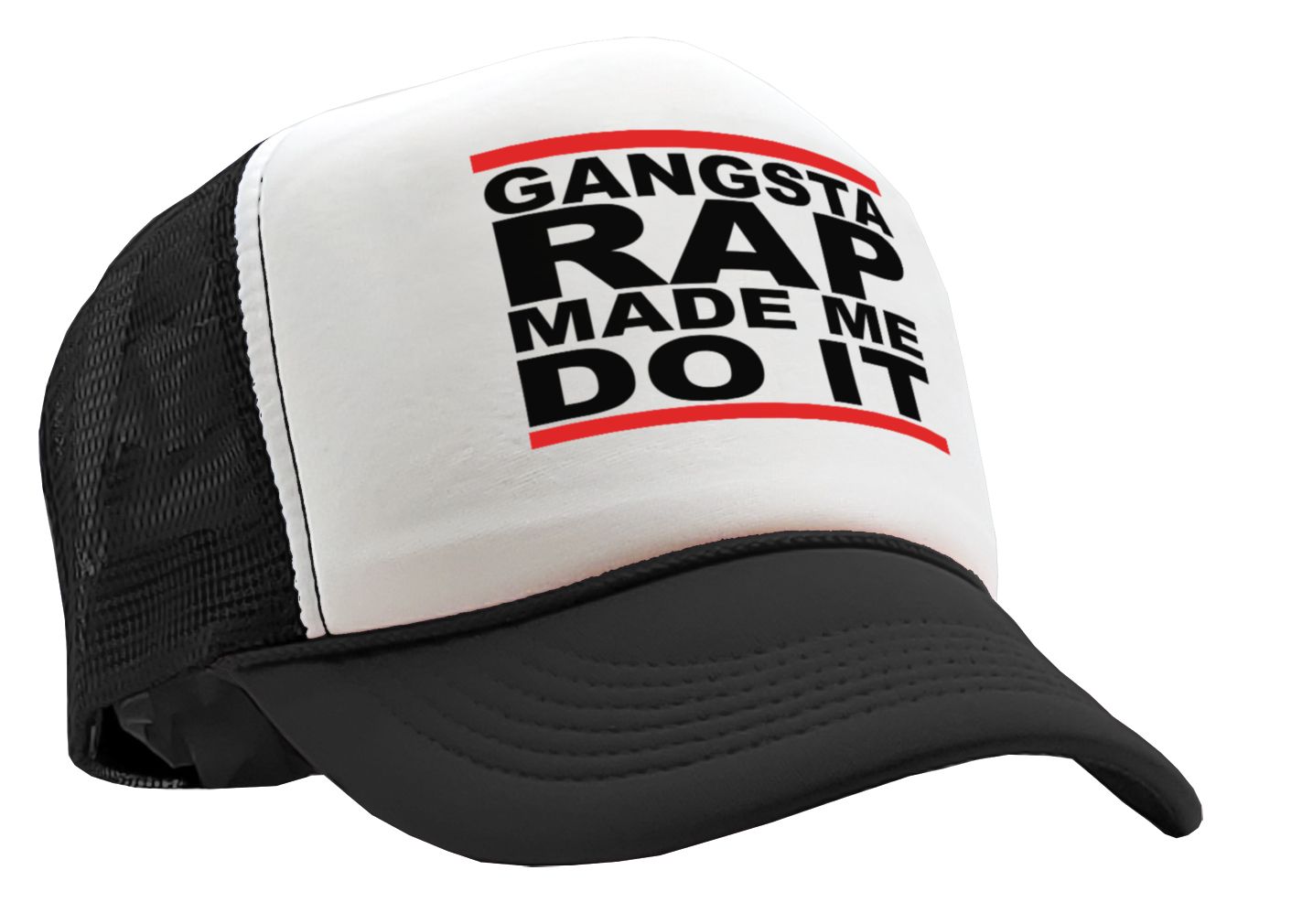 GANGSTA RAP Made Me Do It - gangster hip hop - Vintage Retro Style Trucker Cap Hat - Five Panel Retro Style TRUCKER Cap