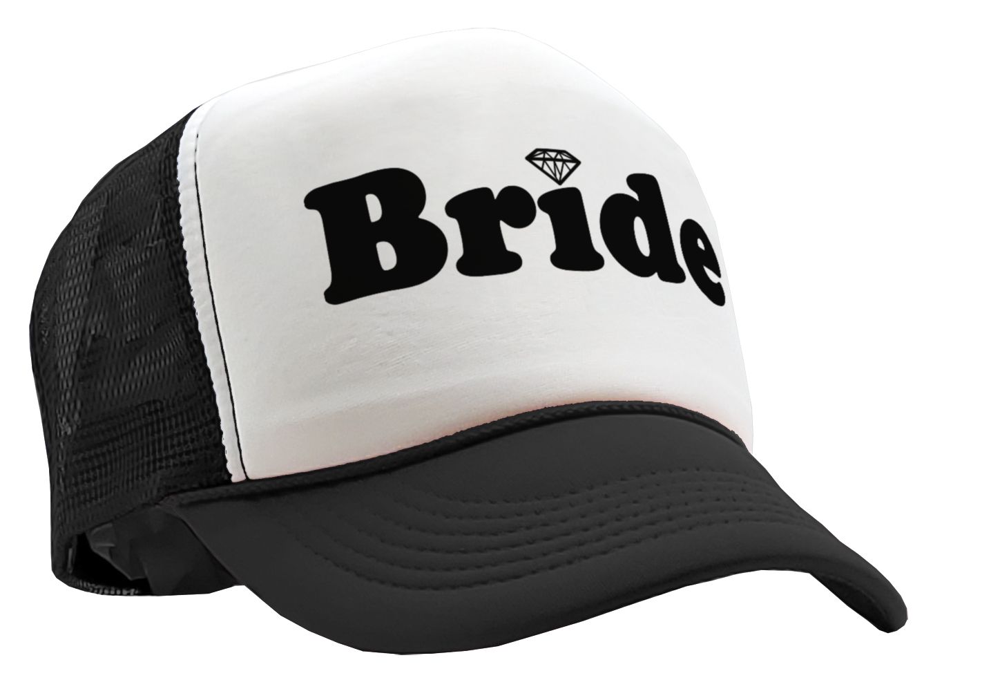 BRIDE - wedding bridesmaid marriage party - Vintage Retro Style Trucker Cap Hat - Five Panel Retro Style TRUCKER Cap