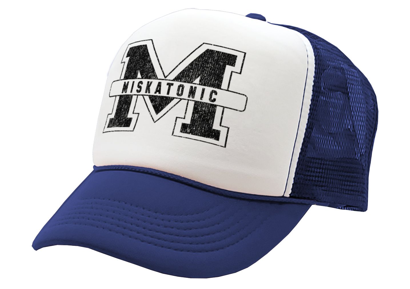 MISKATONIC - horror college university - Vintage Retro Style Trucker Cap Hat - Five Panel Retro Style TRUCKER Cap