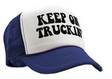 Load image into Gallery viewer, KEEP ON TRUCKIN&#39; - trucker groovy - Vintage Retro Style Trucker Cap Hat - Five Panel Retro Style TRUCKER Cap
