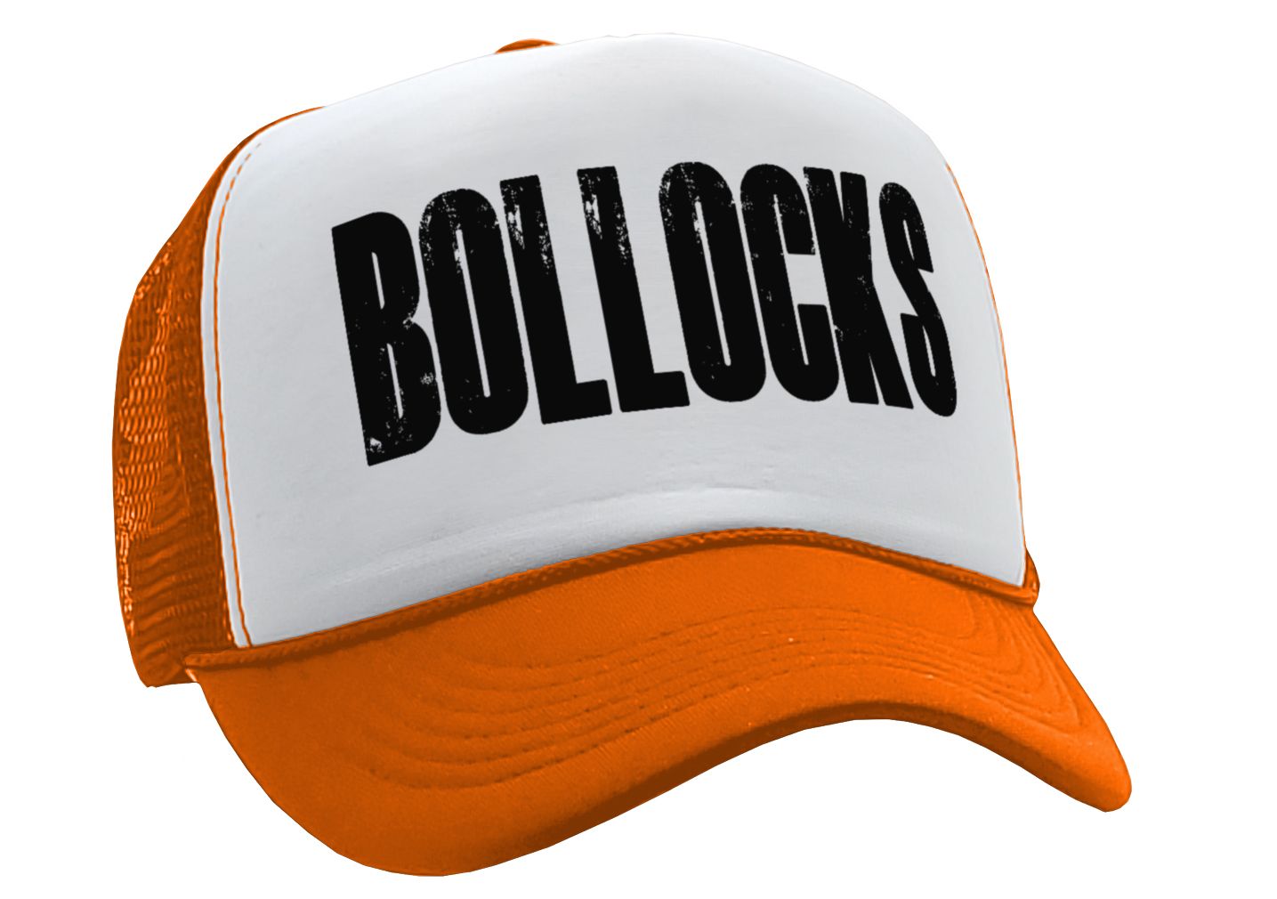 BOLLOCKS - british humor funny joke gag - Vintage Retro Style Trucker Cap Hat - Five Panel Retro Style TRUCKER Cap