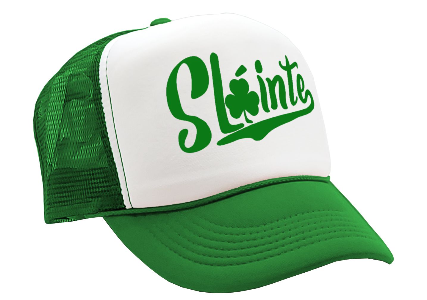 SLAINTE - ireland irish st paddys patricks day - Vintage Retro Style Trucker Cap Hat - Five Panel Retro Style TRUCKER Cap