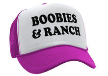 Load image into Gallery viewer, Boobies and Ranch - Vintage Retro Style Trucker Cap Hat - Five Panel Retro Style TRUCKER Cap
