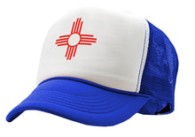 Load image into Gallery viewer, NEW MEXICO FLAG - zia symbol state flag - Adult Trucker Cap Hat - Five Panel Retro Style TRUCKER Cap
