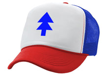 Load image into Gallery viewer, BLUE PINE TREE - Five Panel Retro Style TRUCKER Cap
