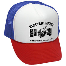 Load image into Gallery viewer, Electric Banana Trucker Hat - Mesh Cap - Five Panel Retro Style TRUCKER Cap
