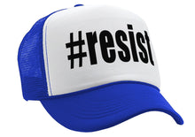 Load image into Gallery viewer, RESIST - hashtag resistance movement fight - Vintage Retro Style Trucker Cap Hat - Five Panel Retro Style TRUCKER Cap
