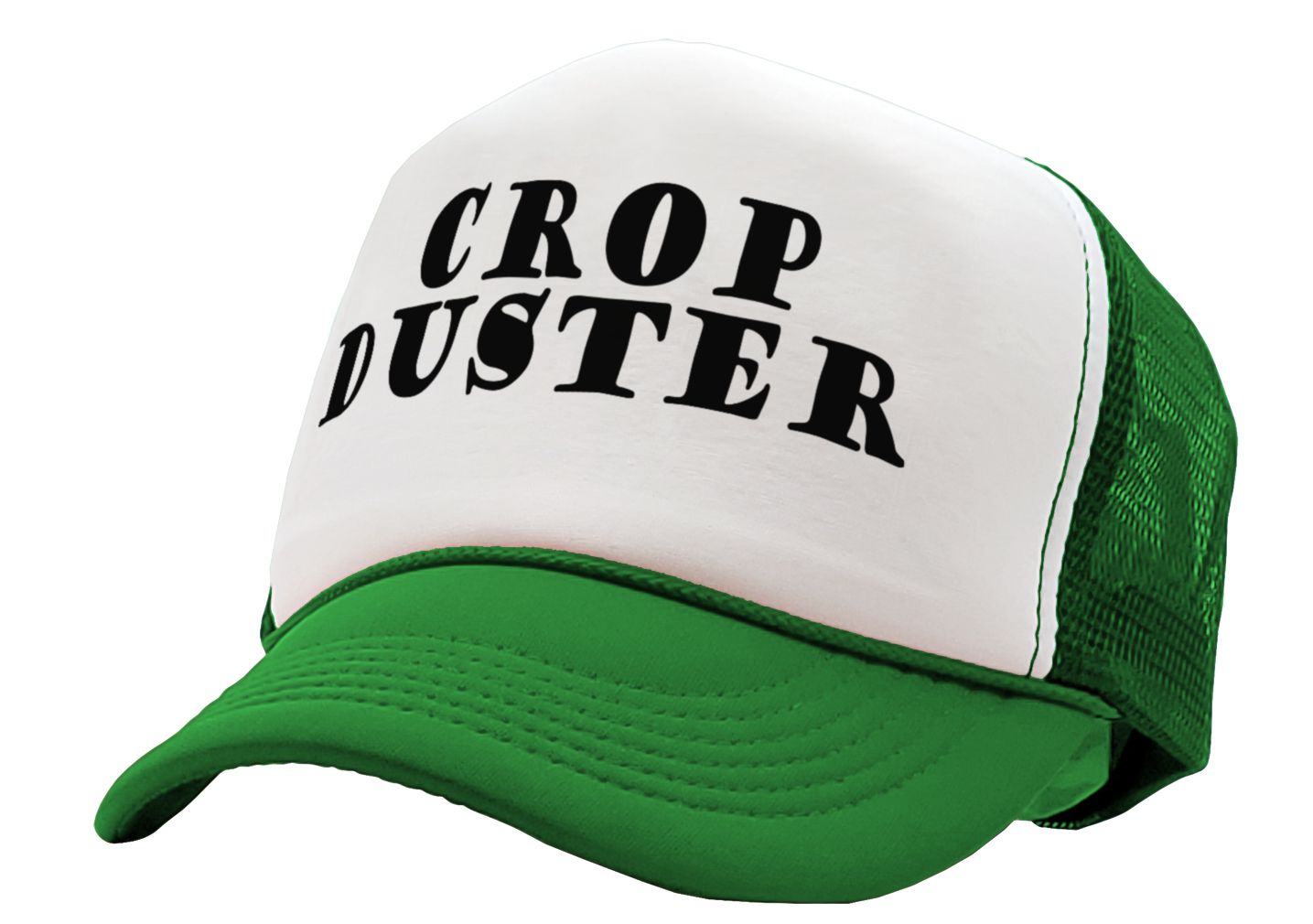 CROP DUSTER - funny fart prank joke - Vintage Retro Style Trucker Cap Hat - Five Panel Retro Style TRUCKER Cap