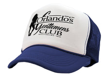 Load image into Gallery viewer, ORLANDOS GENTLEMENS CLUB - strip mafia - Vintage Retro Style Trucker Cap Hat - Five Panel Retro Style TRUCKER Cap
