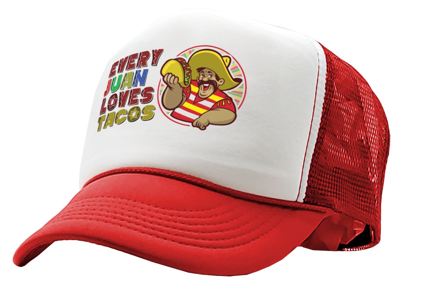 Every JUAN Loves Tacos - burrito - Five Panel Retro Style TRUCKER Cap