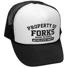 Load image into Gallery viewer, Forks High School Trucker Hat - Mesh Cap - Five Panel Retro Style TRUCKER Cap
