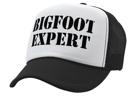 BIGFOOT EXPERT - squatchin sasquatch spook - Vintage Retro Style Trucker Cap Hat - Five Panel Retro Style TRUCKER Cap