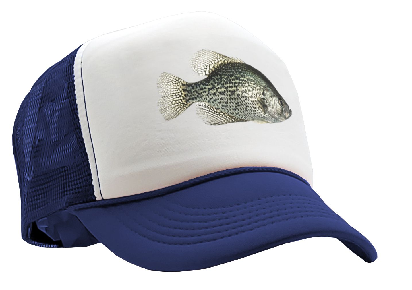 BLACK CRAPPIE - lake fish pond angler fishing - Adjustable Snap Back Trucker Cap Hat