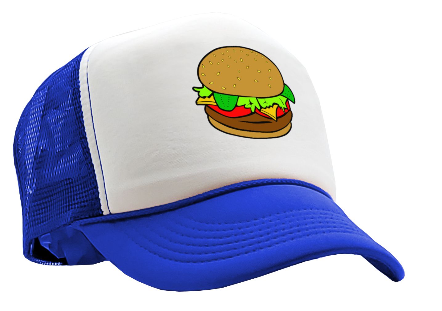 HAMBURGER - Five Panel Retro Style TRUCKER Cap