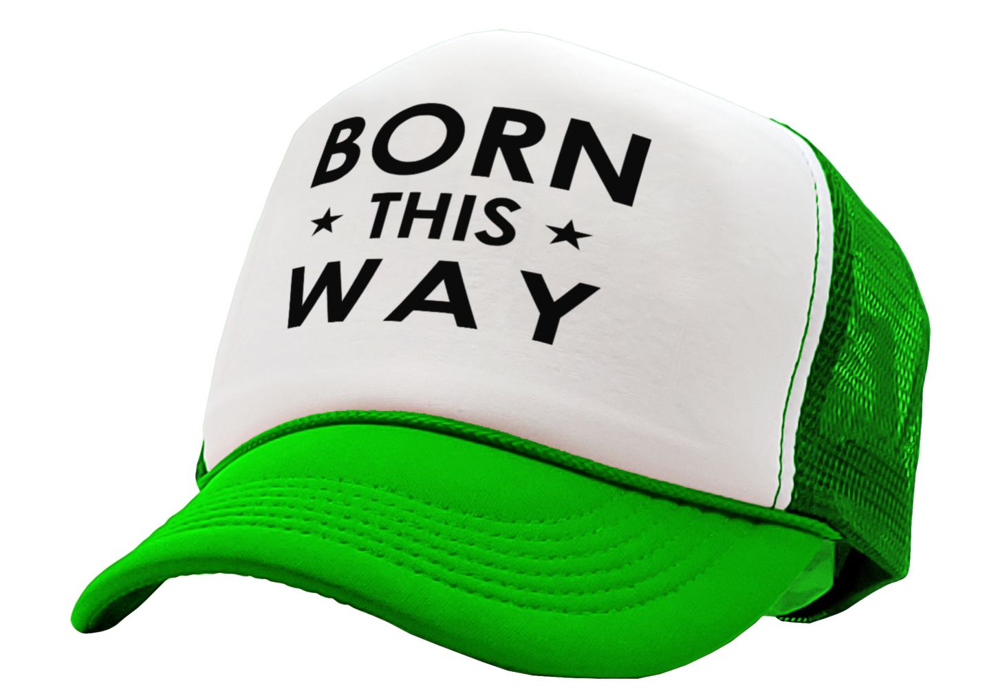 Born This Way Trucker Hat - Retro Vintage Style Trucker Cap Hat - Five Panel Retro Style TRUCKER Cap