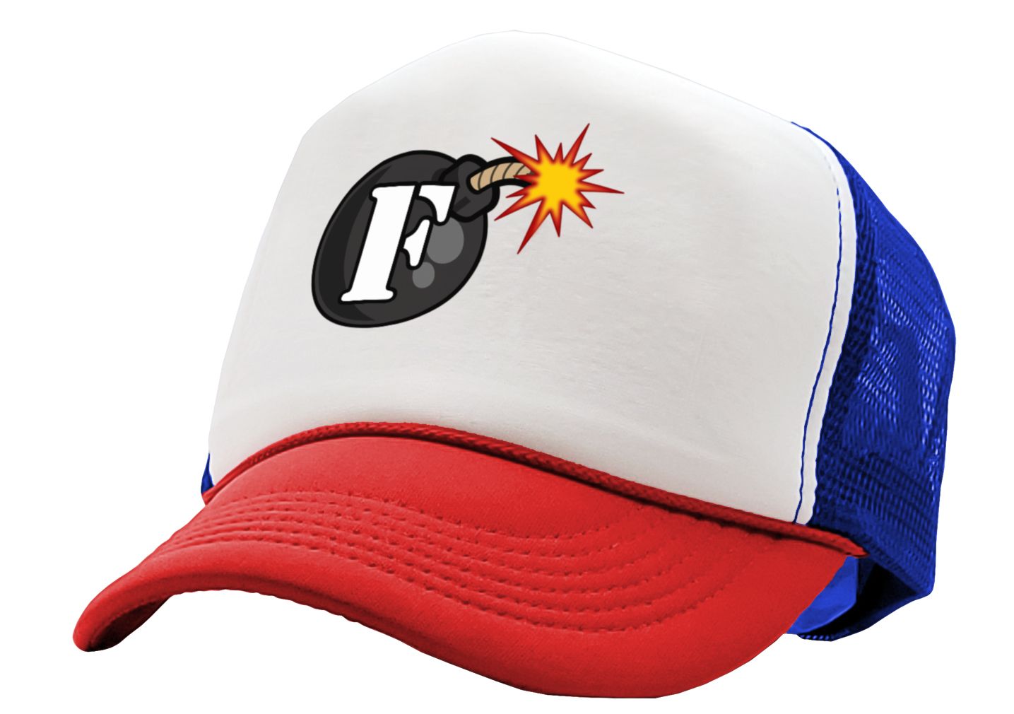 F BOMB - Five Panel Retro Style TRUCKER Cap