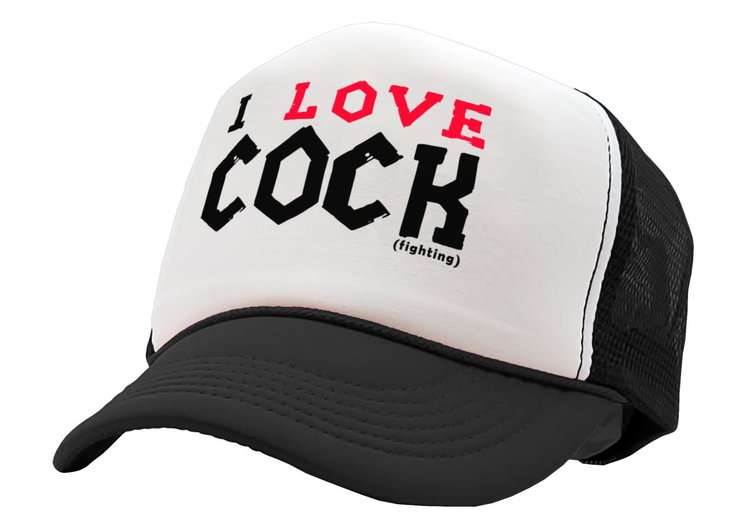 I LOVE COCK fighting - Five Panel Retro Style TRUCKER Cap