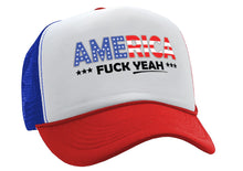 Load image into Gallery viewer, America F--- Yeah Adjustable Snap Back Trucker Hat
