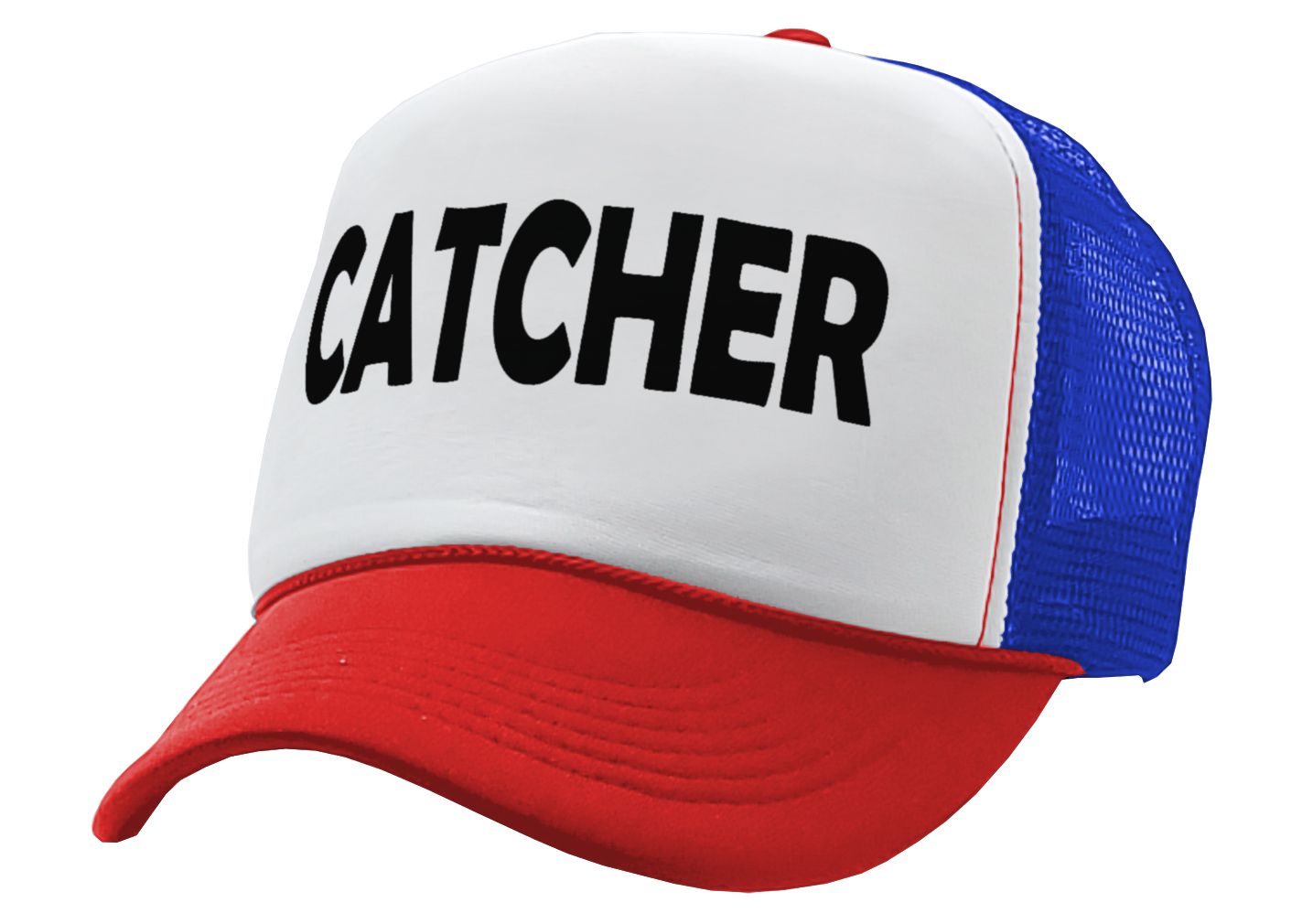 CATCHER - pitcher funny lgbtq gay rights - Vintage Retro Style Trucker Cap Hat - Five Panel Retro Style TRUCKER Cap