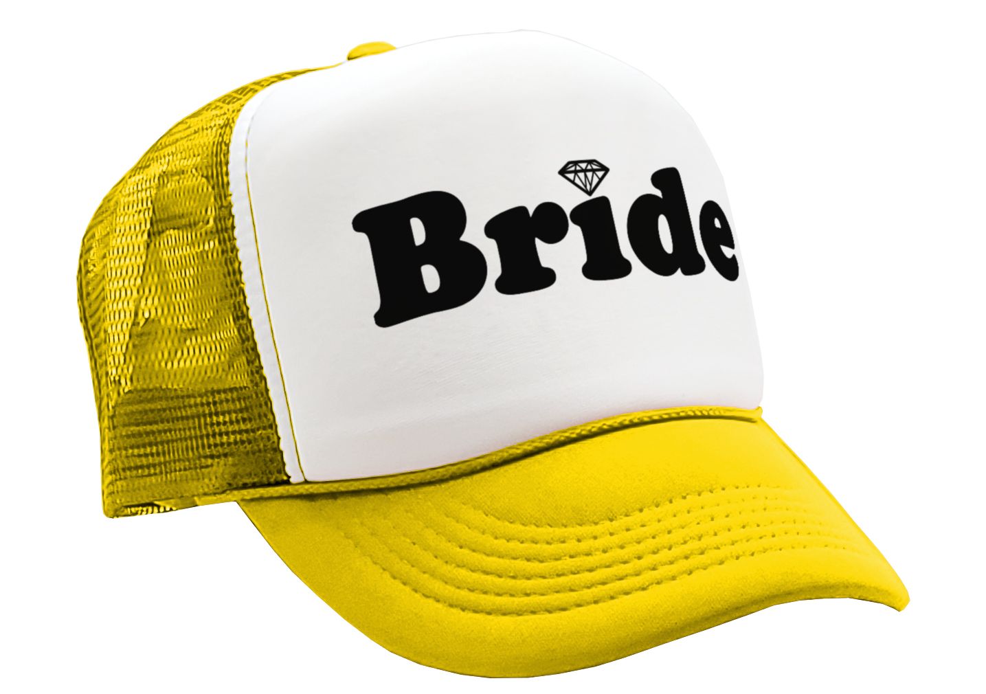 BRIDE - wedding bridesmaid marriage party - Vintage Retro Style Trucker Cap Hat - Five Panel Retro Style TRUCKER Cap