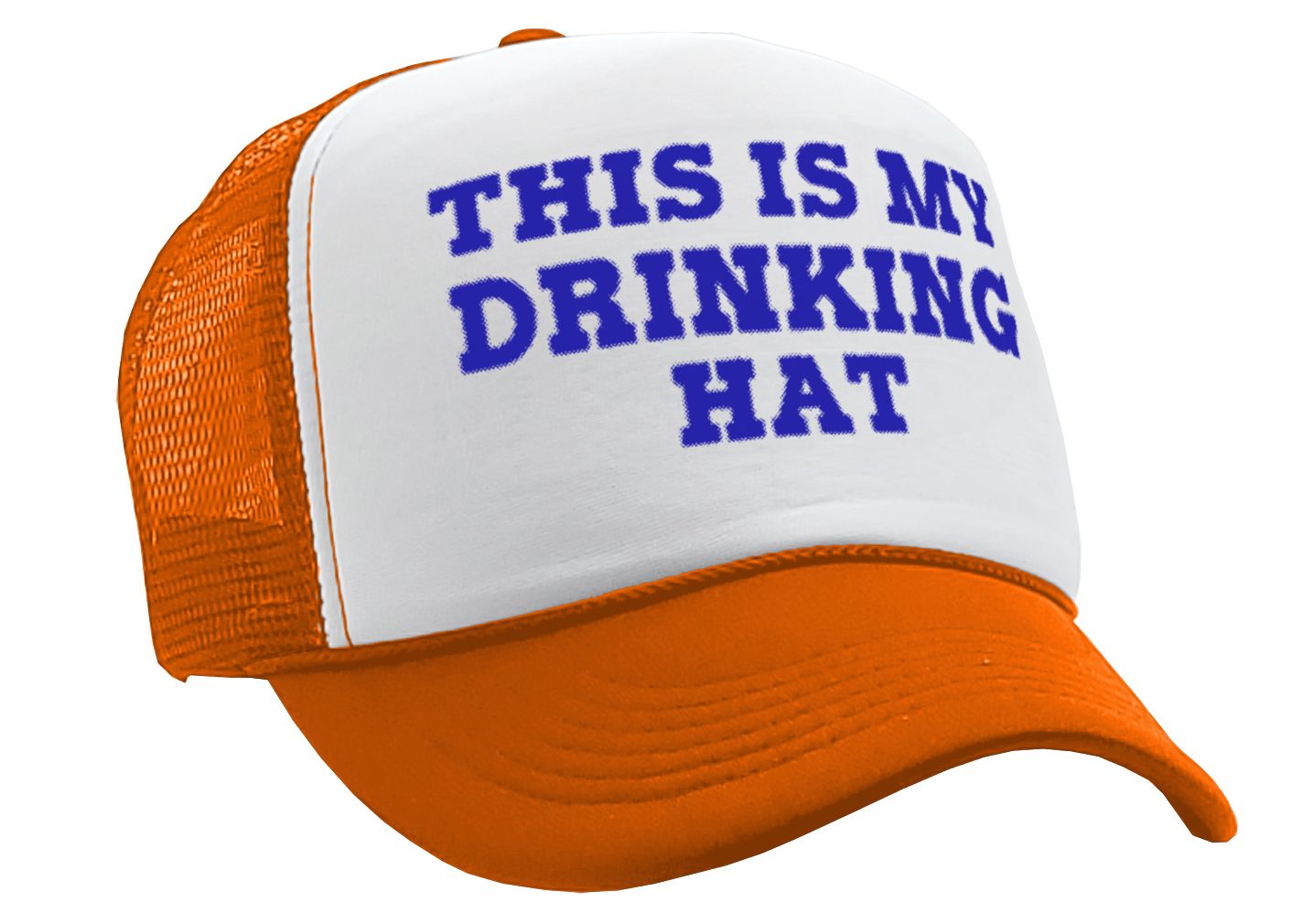 This is my DRINKING HAT - drunk party college - Vintage Retro Style Trucker Cap Hat - Five Panel Retro Style TRUCKER Cap