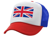 Load image into Gallery viewer, UNION JACK - United Kingdom Flag - Five Panel Retro Style TRUCKER Cap
