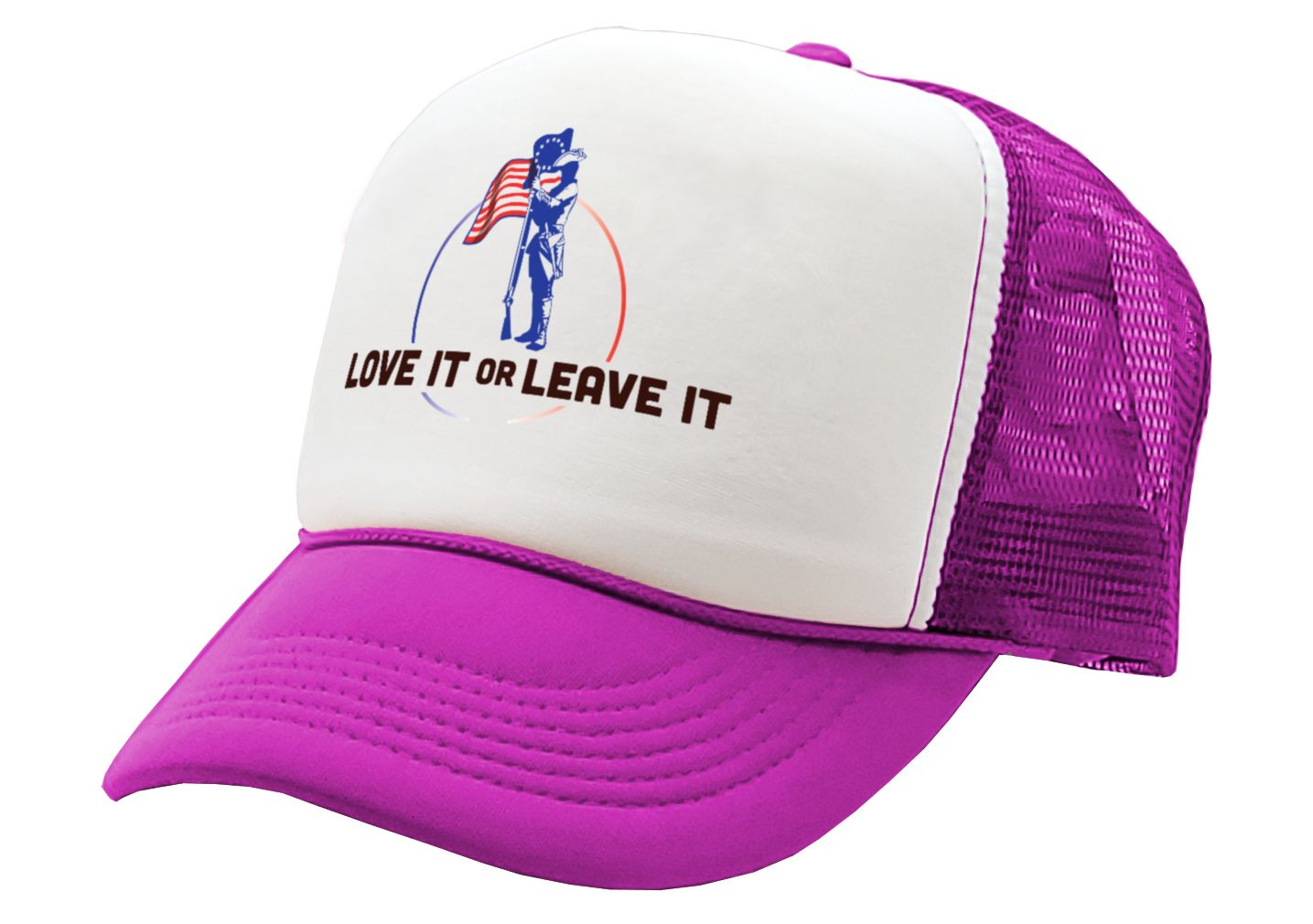 LOVE IT or LEAVE - America usa patriot murica - Vintage Retro Style Trucker Cap Hat