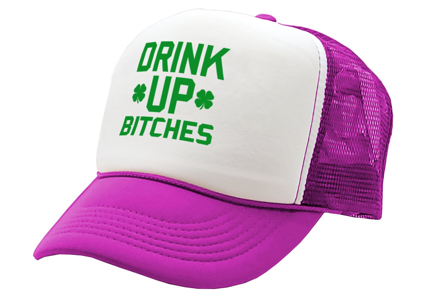 DRINK UP BITCHES - st patricks day party paddy - Vintage Retro Style Trucker Cap Hat - Five Panel Retro Style TRUCKER Cap