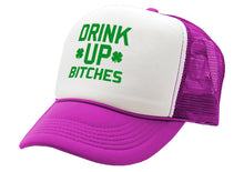 Load image into Gallery viewer, DRINK UP BITCHES - st patricks day party paddy - Vintage Retro Style Trucker Cap Hat - Five Panel Retro Style TRUCKER Cap
