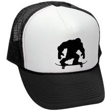 Load image into Gallery viewer, Skatesquatch Skating Trucker Hat - Five Panel Retro Style TRUCKER Cap
