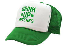 Load image into Gallery viewer, DRINK UP BITCHES - st patricks day party paddy - Vintage Retro Style Trucker Cap Hat - Five Panel Retro Style TRUCKER Cap
