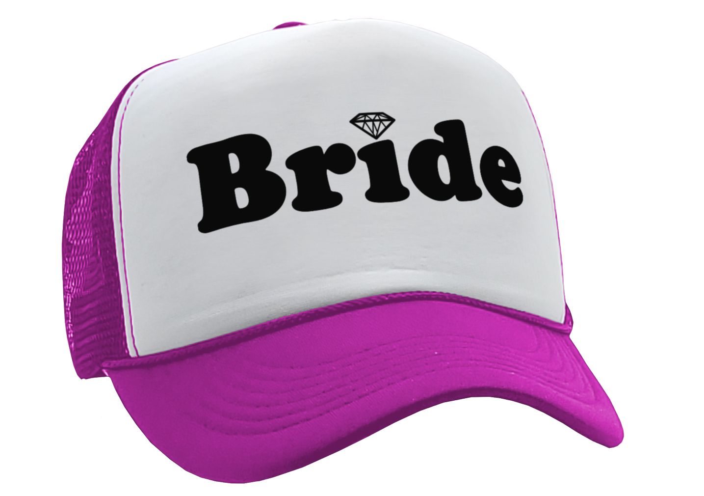 BRIDE - wedding bridesmaid marriage party - Vintage Retro Style Trucker Cap Hat - Five Panel Retro Style TRUCKER Cap