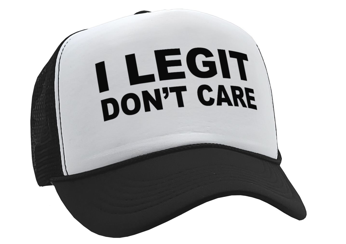 I Legit Don't Care - Vintage Retro Style Trucker Cap Hat - Five Panel Retro Style TRUCKER Cap