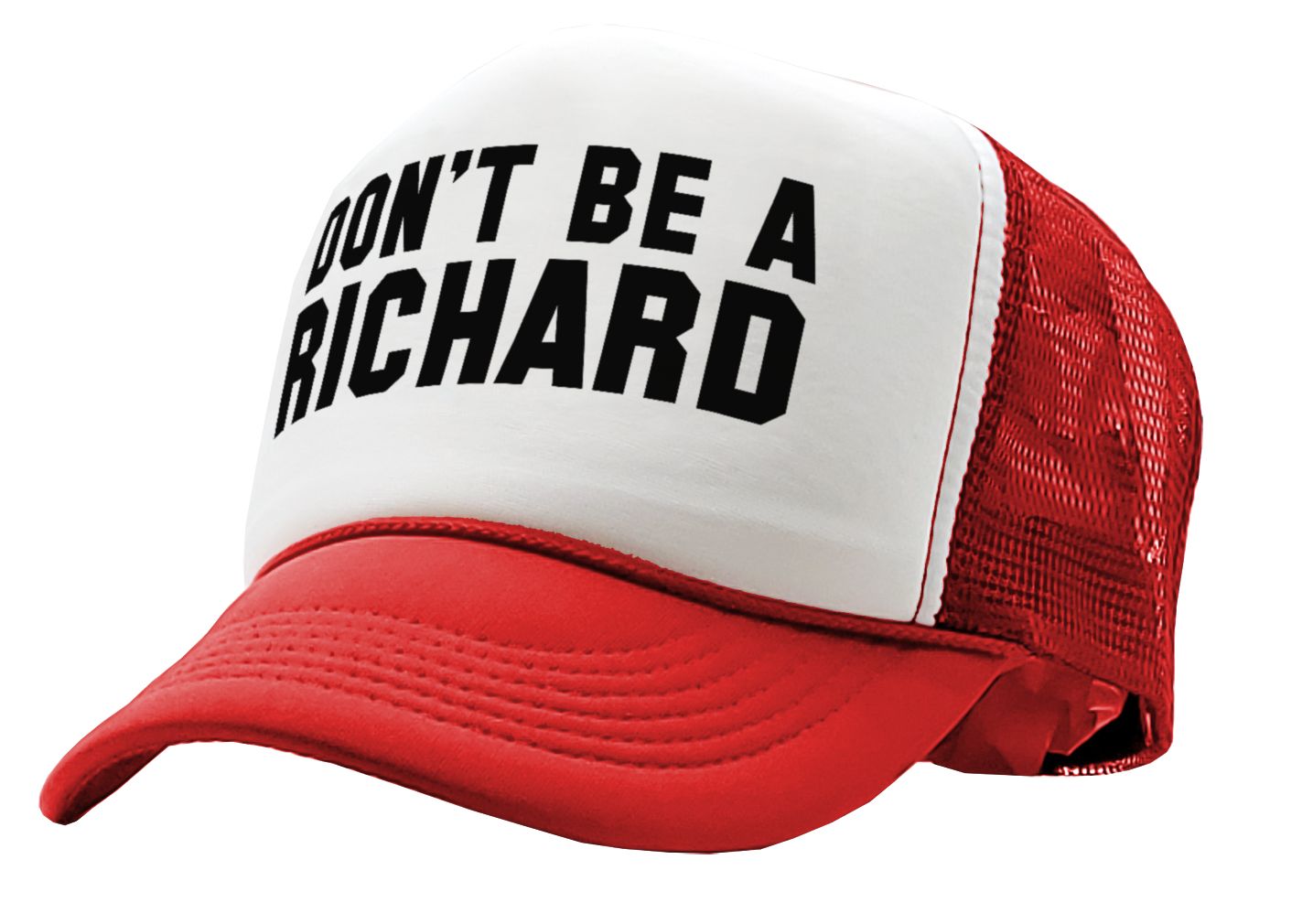 DON'T BE A RICHARD - funny - Vintage Retro Style Trucker Cap Hat - Five Panel Retro Style TRUCKER Cap