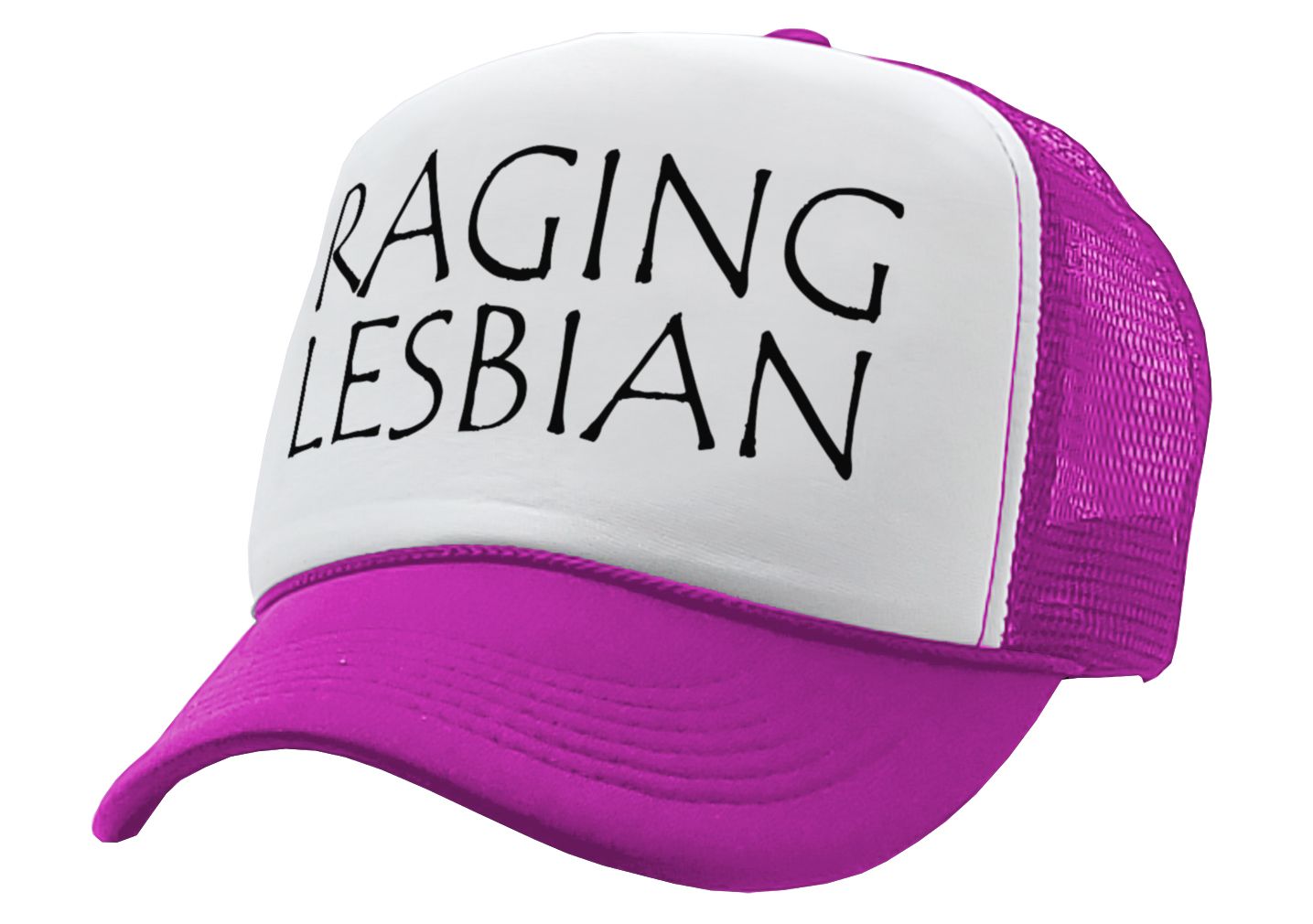 RAGING LESBIAN - lgbtq spectrum gay rights - Vintage Retro Style Trucker Cap Hat - Five Panel Retro Style TRUCKER Cap