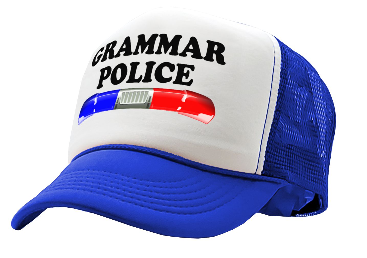 GRAMMAR POLICE - Five Panel Retro Style TRUCKER Cap