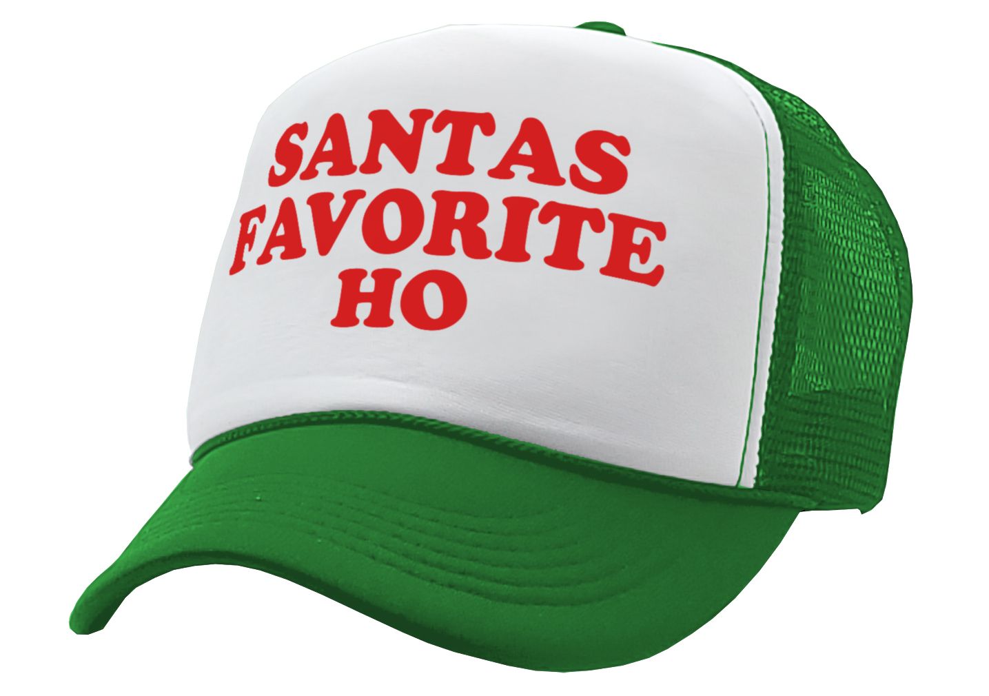 SANTAS FAVORITE HO - christmas claus funny - Vintage Retro Style Trucker Cap Hat - Five Panel Retro Style TRUCKER Cap