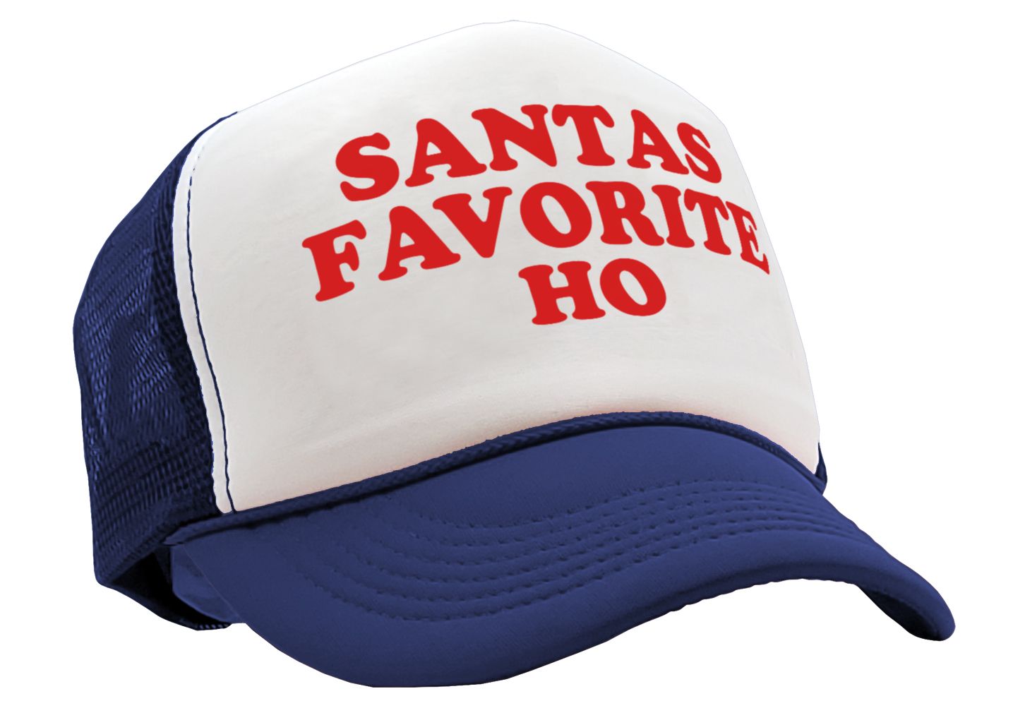 SANTAS FAVORITE HO - christmas claus funny - Vintage Retro Style Trucker Cap Hat - Five Panel Retro Style TRUCKER Cap